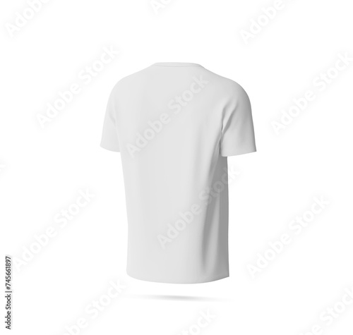 Back side T-Shirt mockup template, PNG transparency with shadow