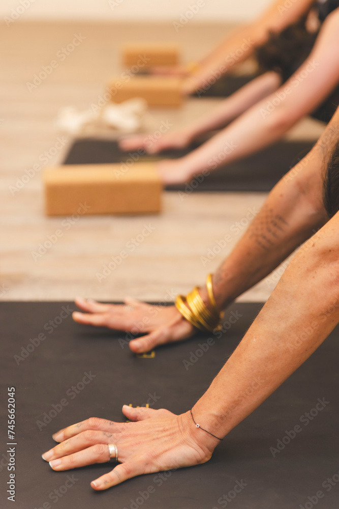 Woman in yoga class