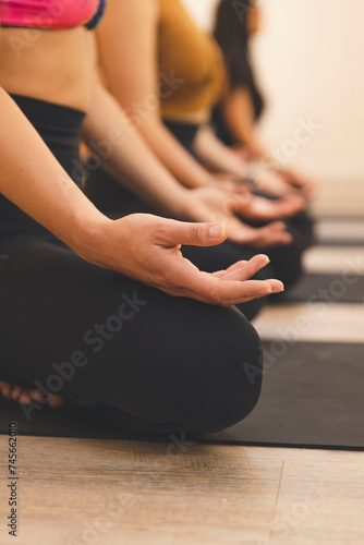 Woman in yoga class