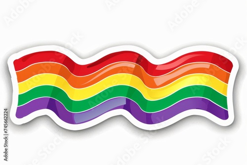 LGBTQ Sticker biromantic love design. Rainbow love wins sticker motive outstanding sticker diversity Flag illustration. Colored lgbt parade dreamlike. Gender speech mixed media