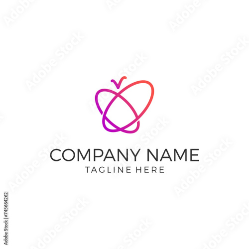 Butterfly line minimalist logo concept vector design