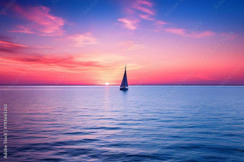 Breathtaking Twilight Over The Vast, Tranquil Sea: An HD Ocean View