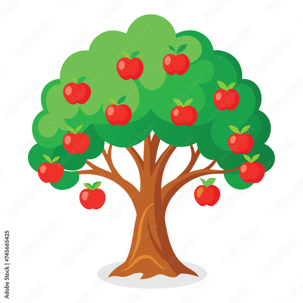Apple tree Isolated flat vector illustration