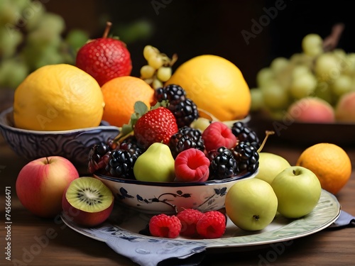 Various fruits on a table