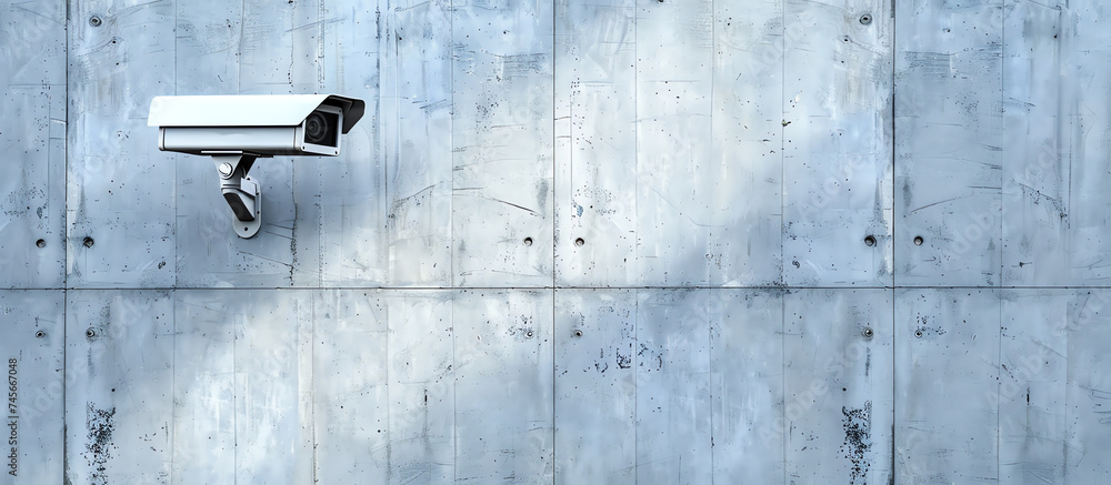 Security Camera Mounted on Concrete Wall Security Camera Mounted on Concrete Wall
