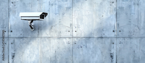 Security Camera Mounted on Concrete Wall