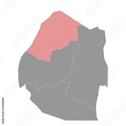 Hhohho Region map, administrative division of Eswatini. Vector illustration. photo