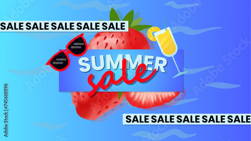 Summer sale background for banner, flyer, invitation, poster, web site or greeting card. Paper cut style, vector illustration