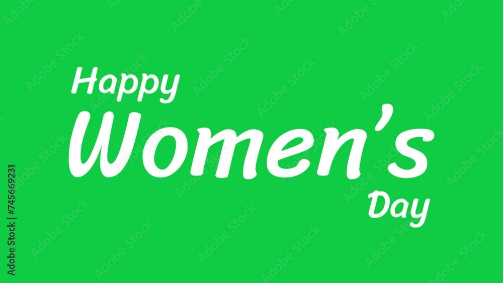 Happy Women's Day animation with evaporate text effect in green screen background. Perfect for Women's Day celebrations around the world. 4k video greeting card. Happy Women's Day animation with evaporate text effect in green screen background. Perfect for Women's Day celebrations around the world. 4k video greeting card.