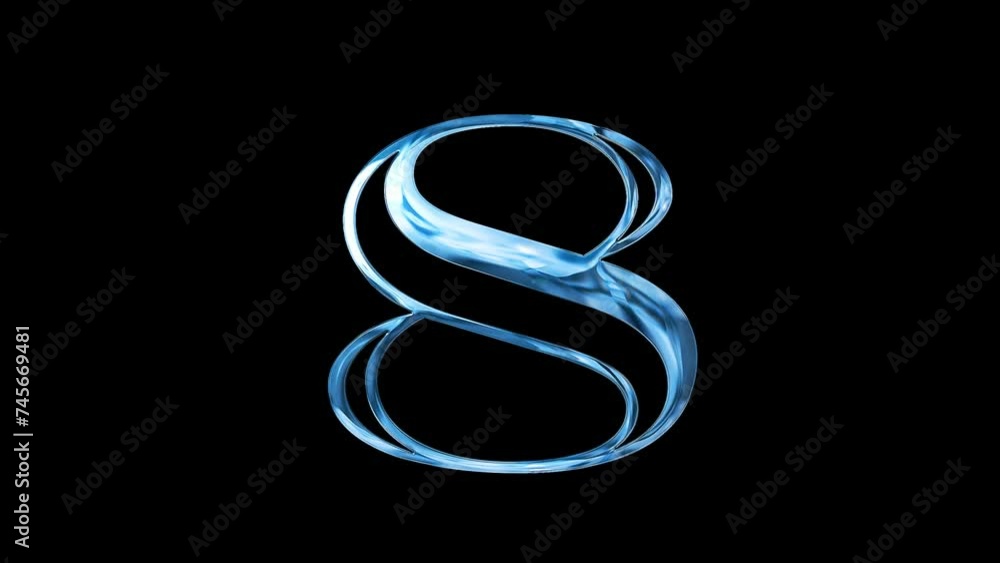 8 Digit number text design silver blue shine animation video 8 Digit number text design silver blue shine animation video