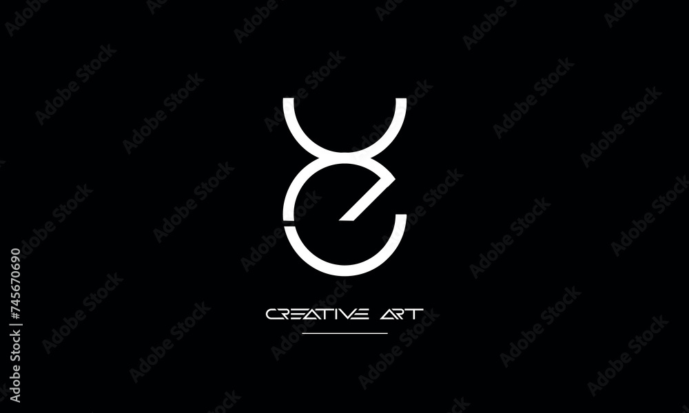 Naklejka premium EX, XE, E, X abstarct letters logo monogram