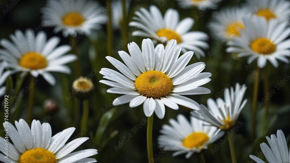 Cluster of White Flowers With Yellow Centers Cluster of White Flowers With Yellow Centers