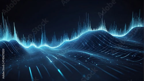 Computer Screen Showing Wave Pattern