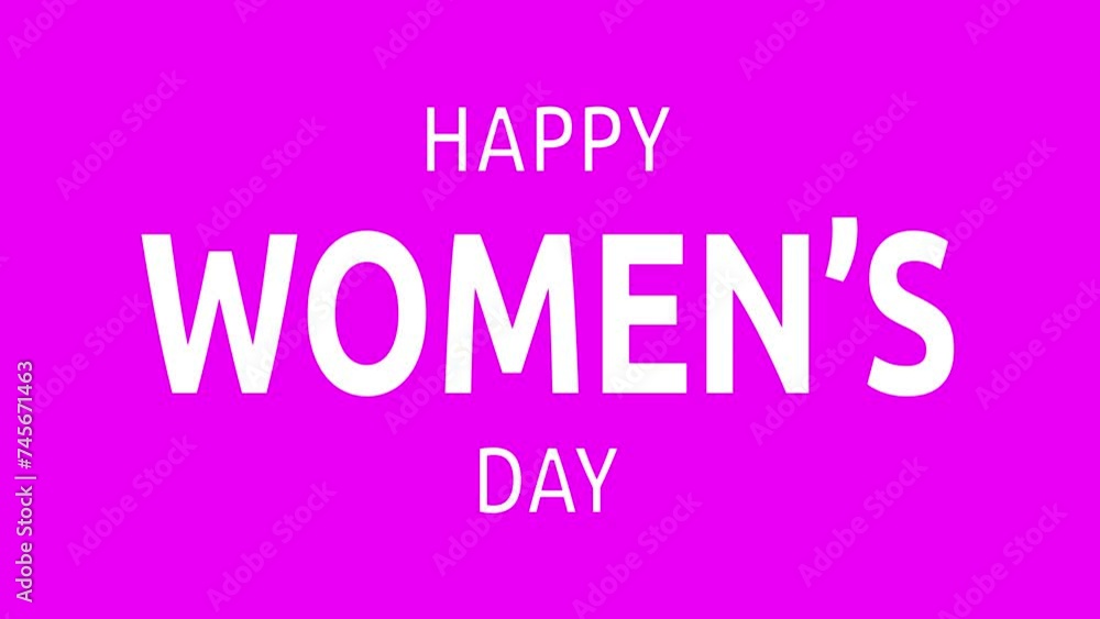 Happy Women's Day text with 3D rotating animation using white font and pink background. Perfect for Women's Day celebrations around the world. 4k video greeting card. Happy Women's Day text with 3D rotating animation using white font and pink background. Perfect for Women's Day celebrations around the world. 4k video greeting card.