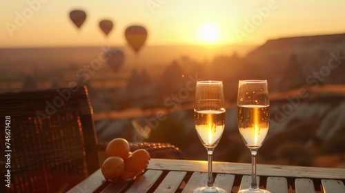 Enjoying a romantic champag...
