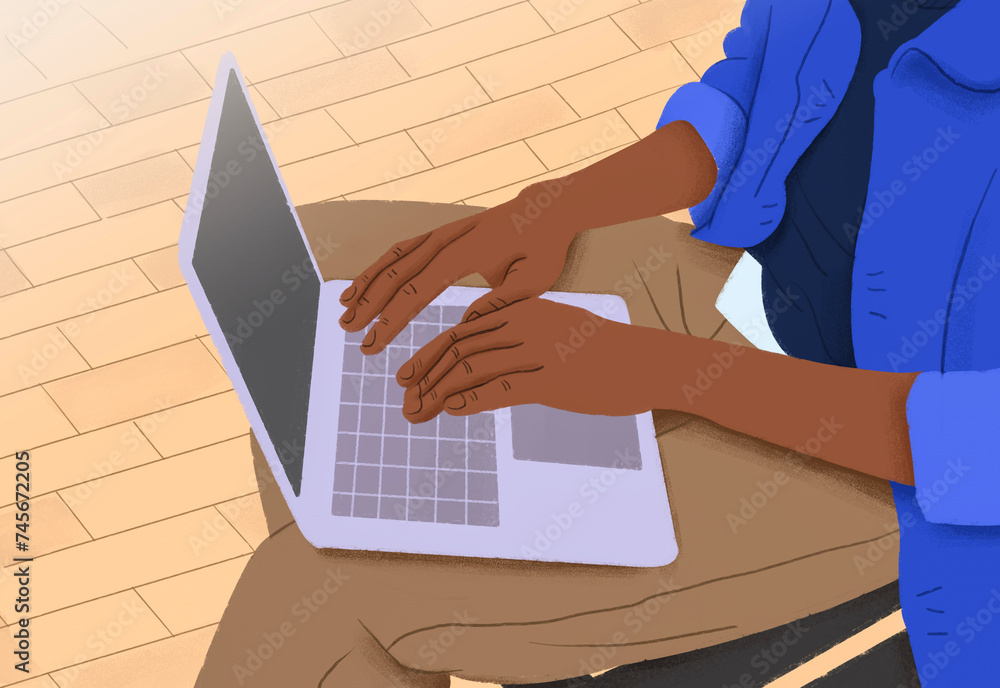 © Westend61 - Student typing and studying on laptop