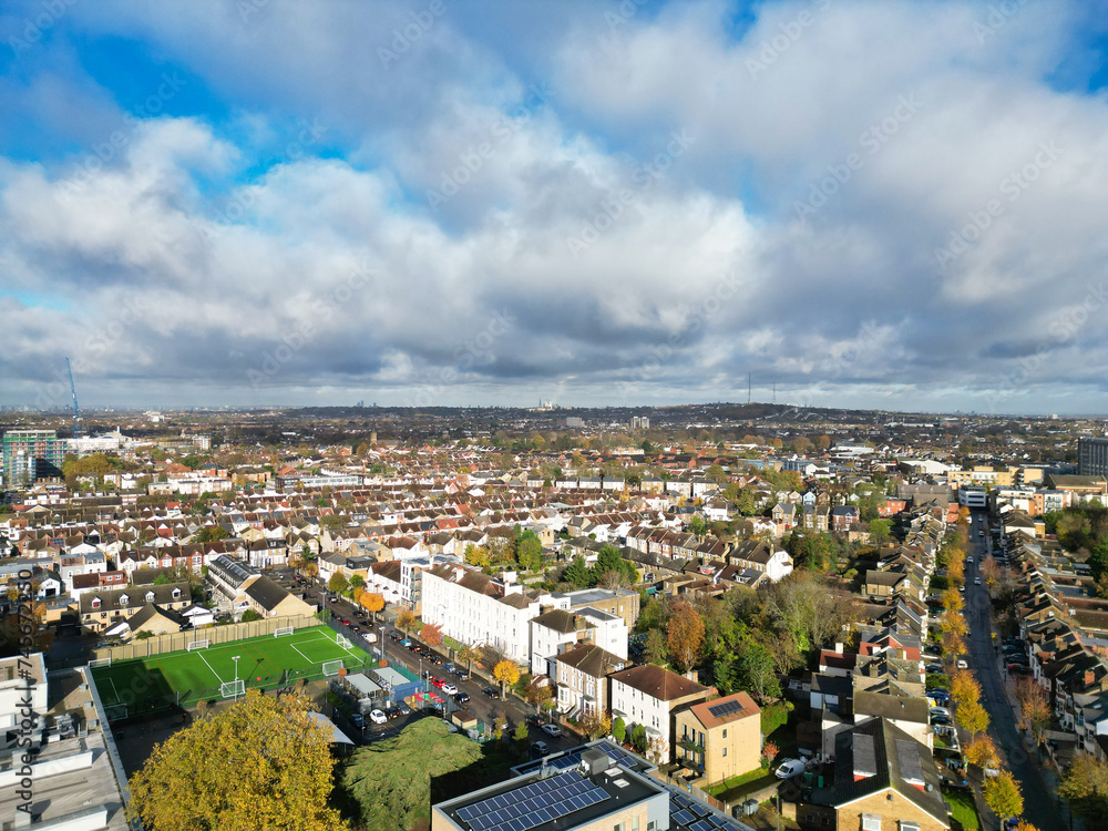 Aerial View of West Croydon London City of England Great Britain. November 20th, 2023