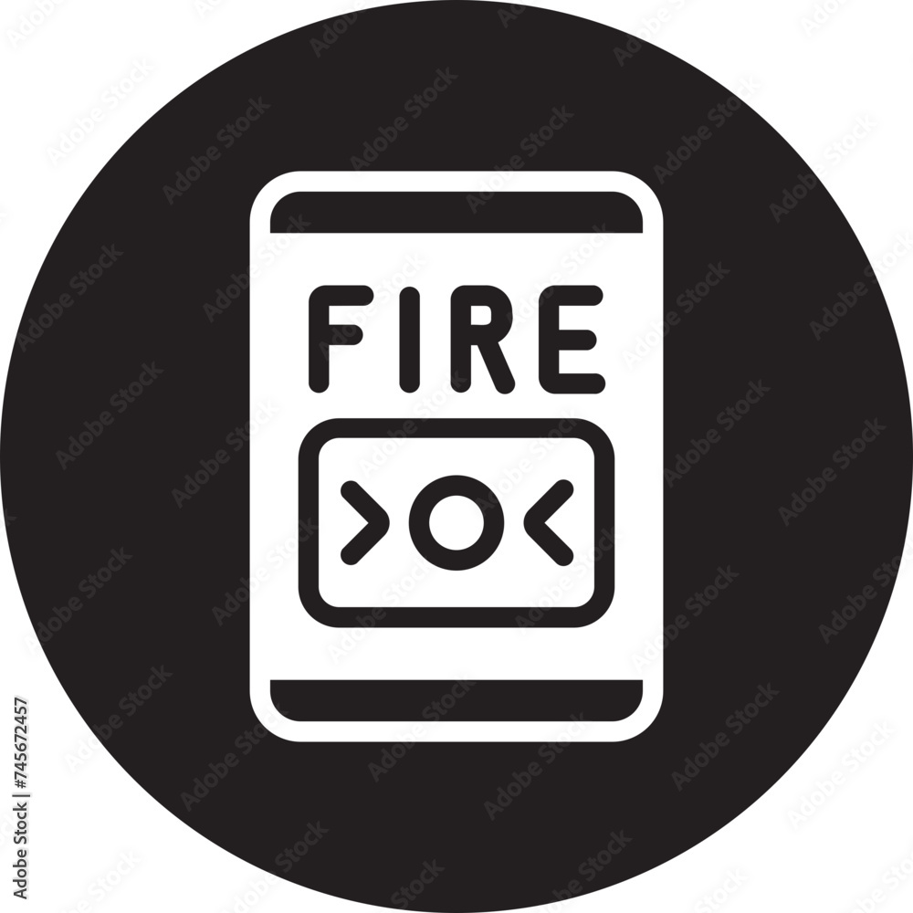 fire alarm glyph icon