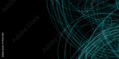 Abstract line vector on white background for decoration. Acrylic abstract lines with wave swirl curve on pour black and neon teal art. Slightly reflective striped abstract natural pattern soft lines.