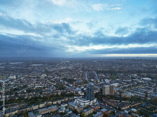 Aerial View of West Croydon London City of England Great Britain. November 20th, 2023 © Nasim
