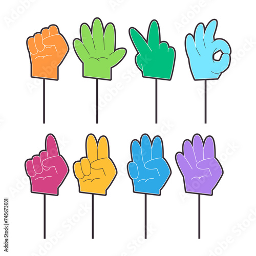 colorful finger foam glove for fan cheer supporter sport competition accessory
