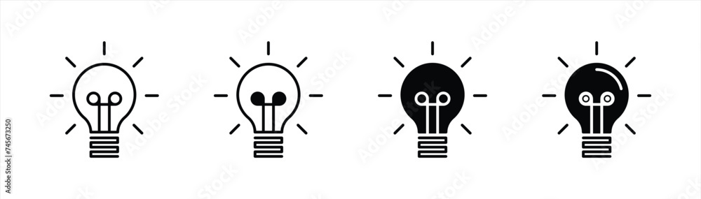 light bulb icon set. idea lamp icon symbol sign. vector illustration light bulb icon set. idea lamp icon symbol sign. vector illustration