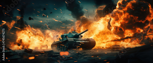 a fire breaks out from a tank,battle, maneuver