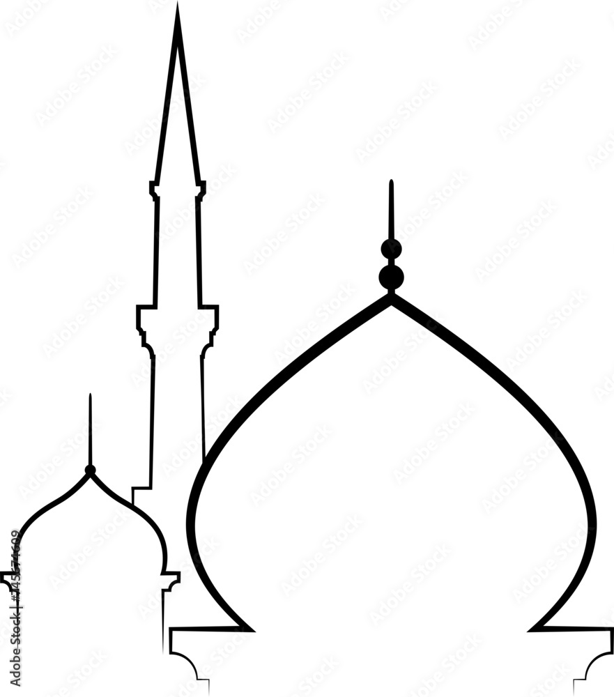 Fototapeta premium Islamic mosque line edge