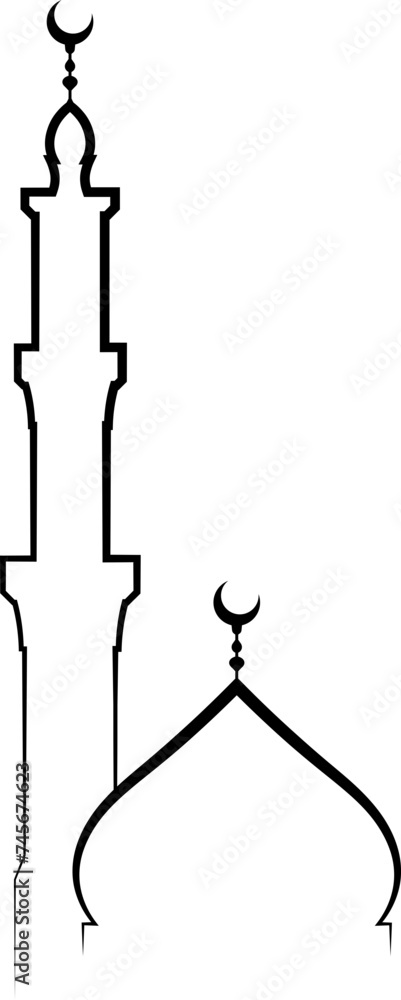 Fototapeta premium Islamic mosque line edge