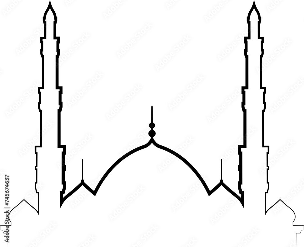 Islamic mosque line edge
