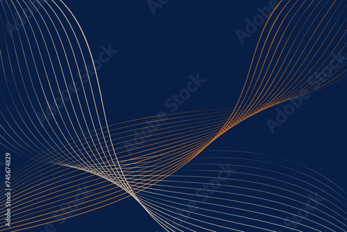 Blue Background With Gold Lines