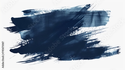 Abstract blue painting, Indigo blue textured background, Blue brush strokes on a white background, Blue grunge brush strokes