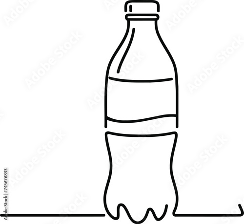 drink cup in continuous line drawing minimalist style, foods and drinks illustration. 