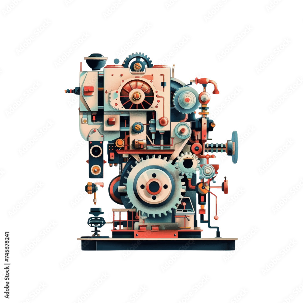 Machine illustration on white background Machine illustration on white background