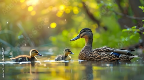 duck and ducklings photo