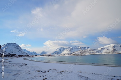 Beautiful coast during winter season at Norway, Europe.