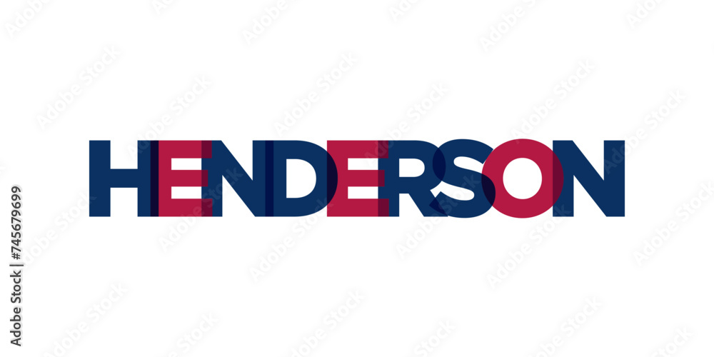 Henderson, Nevada, USA typography slogan design. America logo with graphic city lettering for print and web.