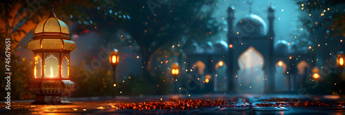 Lantern with night light background for the muslim feast of the holy month of ramadan kareem, Beautiful Ramadan Background