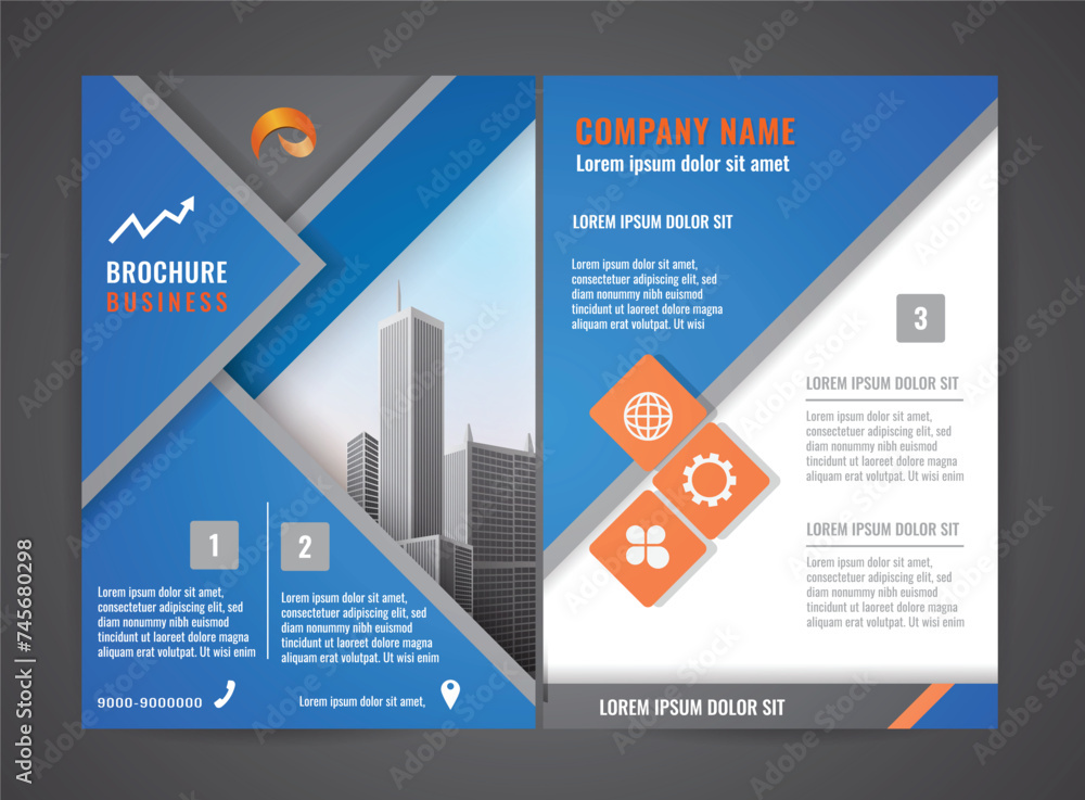 Modern brochure flyer design template. Corporate Book Leaflet Cover in A4 with Urban Landscape Design, wallpaper, banners, corporate presentation. Modern brochure flyer design template. Corporate Book Leaflet Cover in A4 with Urban Landscape Design, wallpaper, banners, corporate presentation.