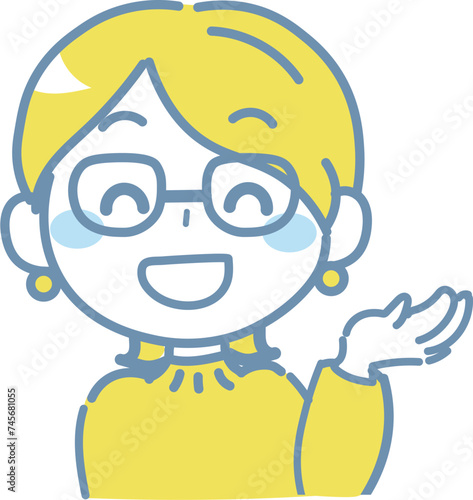 案内・紹介をする女性のイラスト2-6