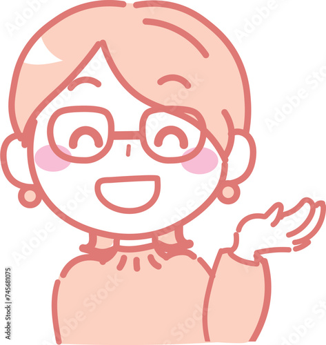 案内・紹介をする女性のイラスト3-6