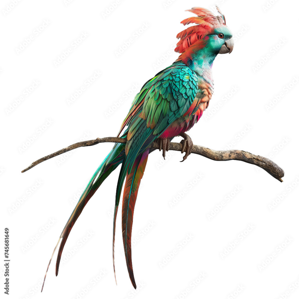 quetzal bird isolated on transparent background, png