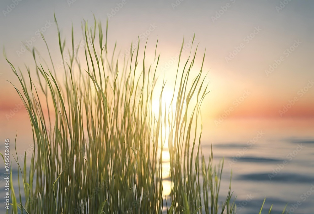 grass on the lake