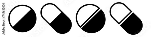 Pills icons basic simple design