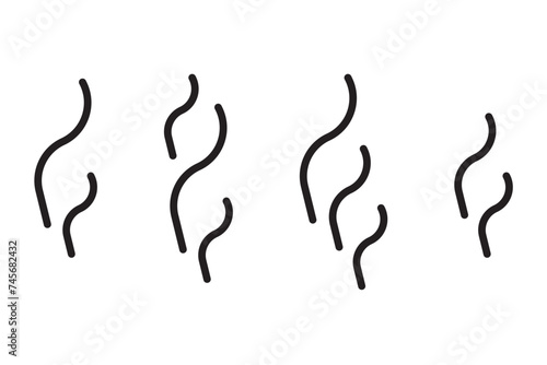Smell smoke icon symbol set