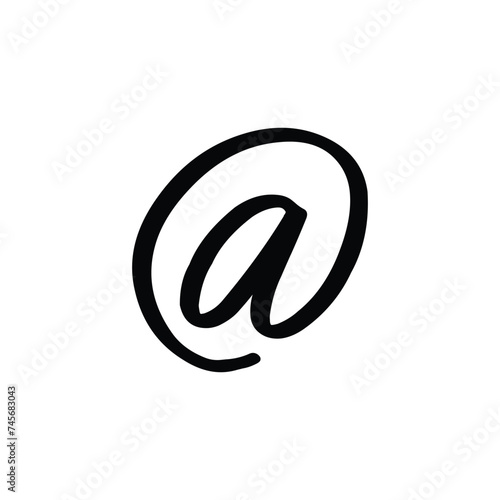 at sign symbol on white background