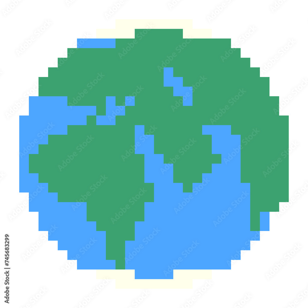 Planet Earth Pixel Art