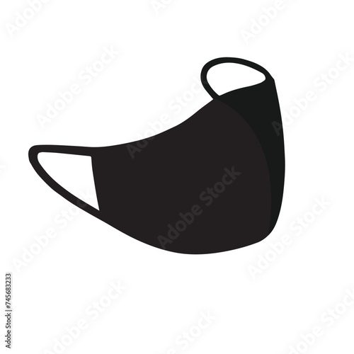 Medical black mask. Protection. Face mask icon. Vector