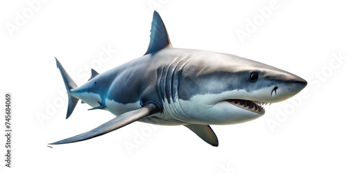 Great white shark Marine predator large open mouth  in lurking and attack mode