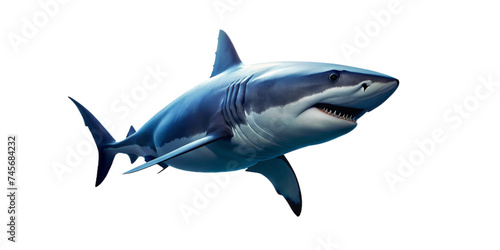 Great white shark Marine predator large open mouth  in lurking and attack mode